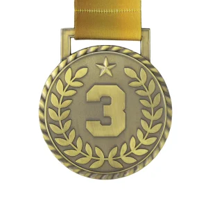 MED26 "3" Antique Bronze Medal